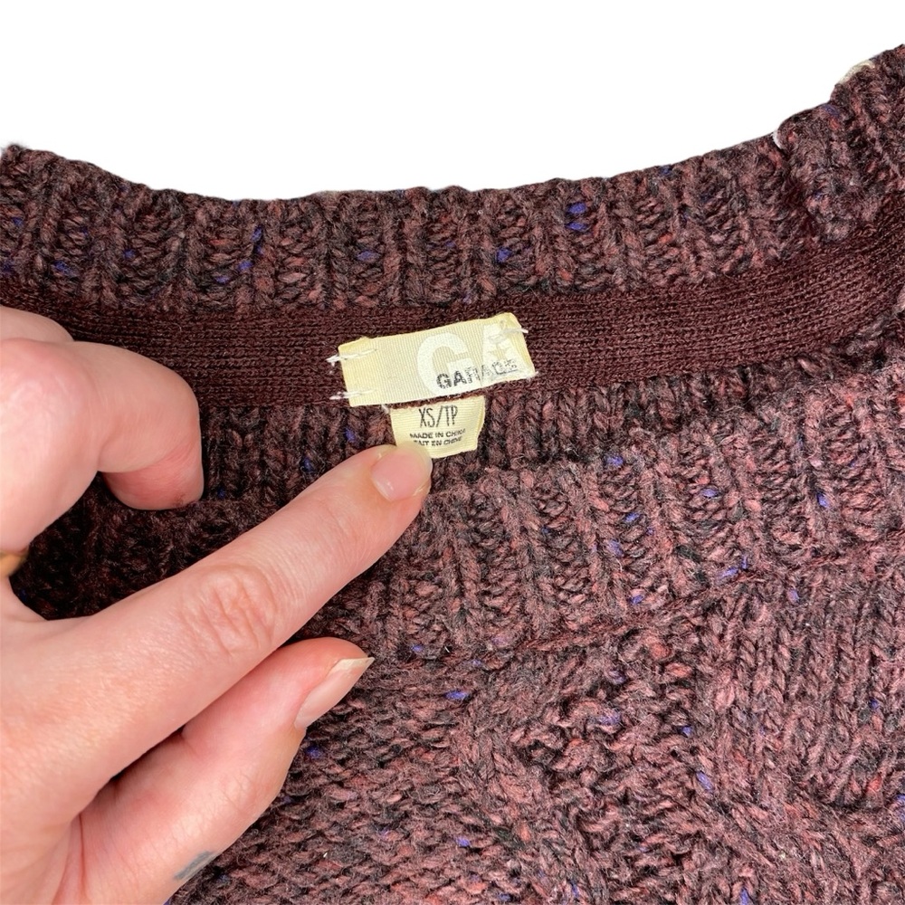 Garage Purple-Maroon Cable Knit Sweater - Picture 3 of 7